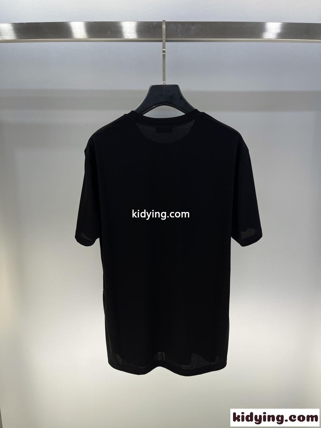 可愛い プリント ルーズTシャツ セリーヌ Tシャツ コピー コットン ブラック-5