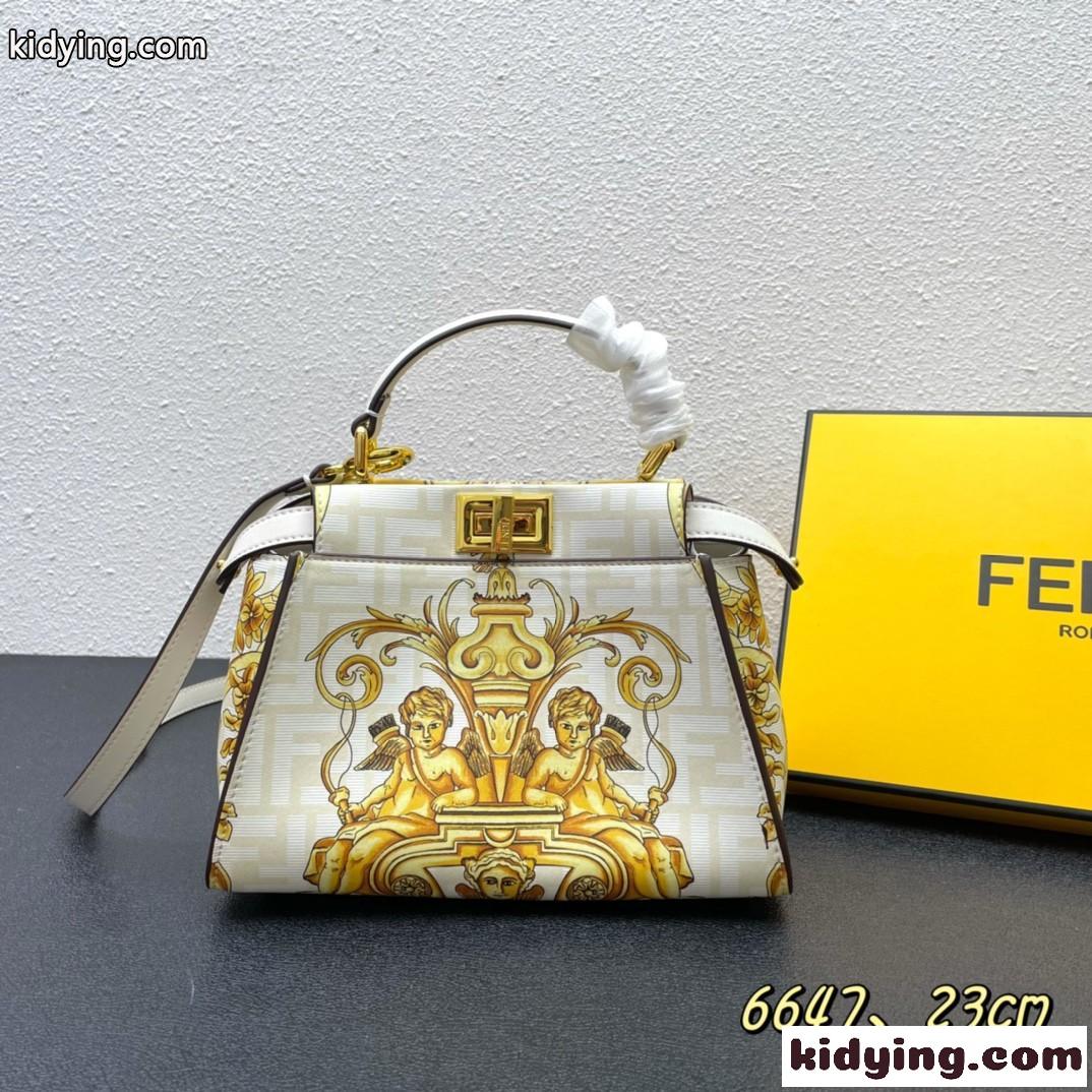 FENDI × VERSACE フェンダーチェ エレガント プリント フェンディ バッグ 人気 コピー レディース ハンドバッグ-2