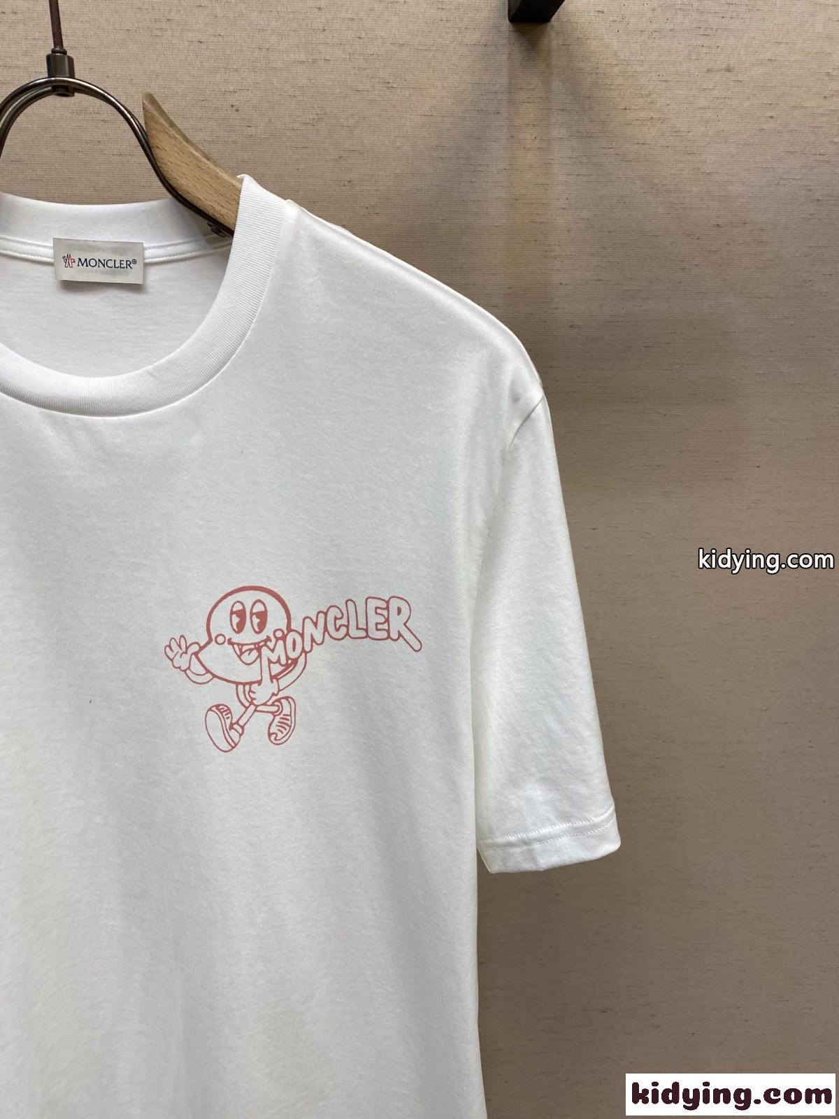 定番 カジュアル モンクレール Tシャツ コピー プリント 半袖Tシャツ ホワイト-0