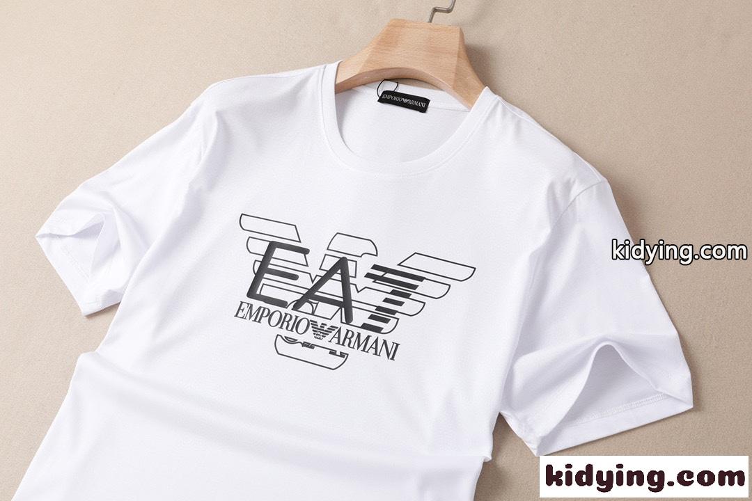 人気 おしゃれ クルーネック 半袖 トップス アルマーニ tシャツ コピー 定番 クルーネック コットン-4