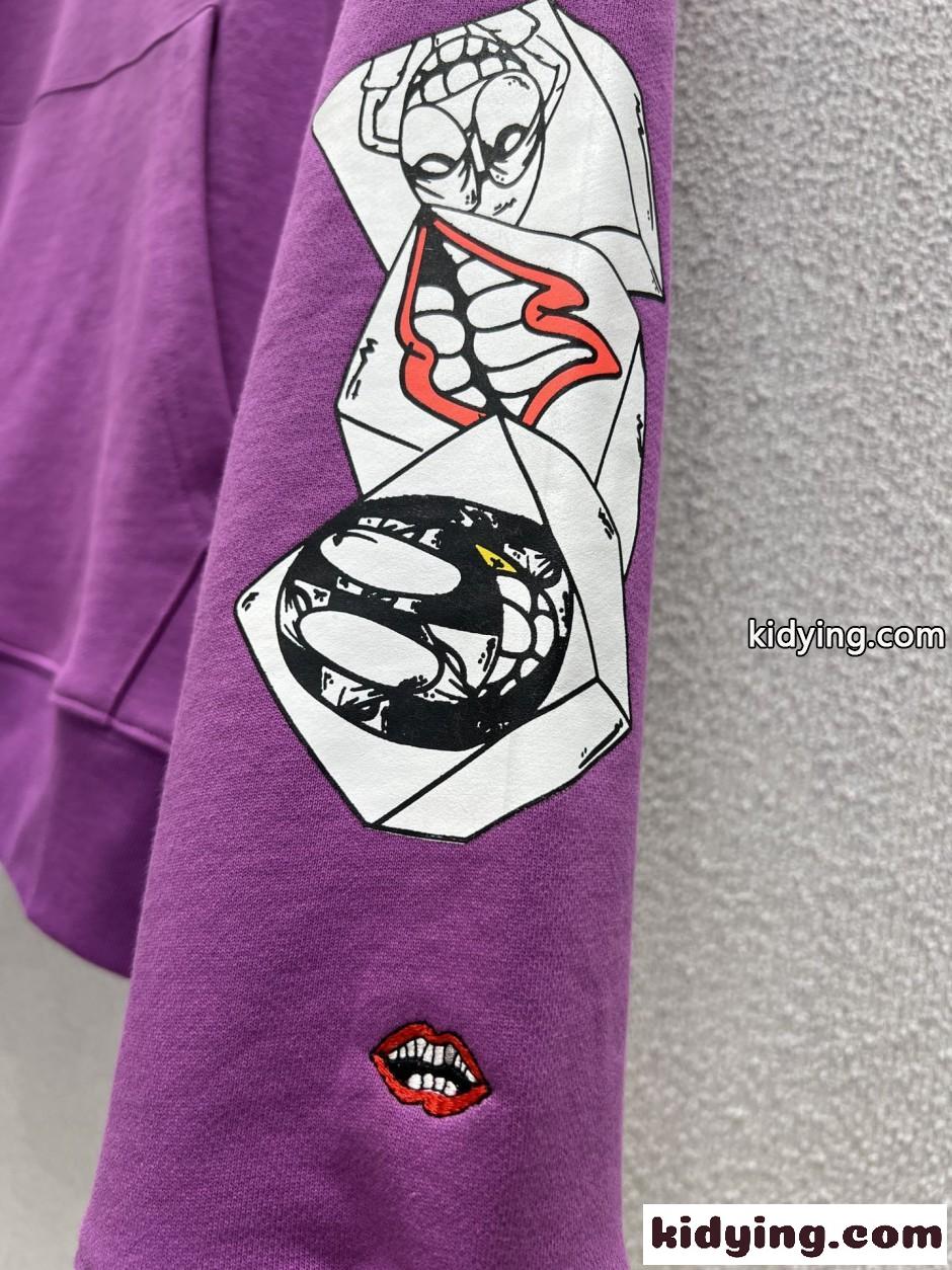 Chrome Hearts × Matty Boy コットン フーディー クロムハーツ パーカー 偽物 パープル-3