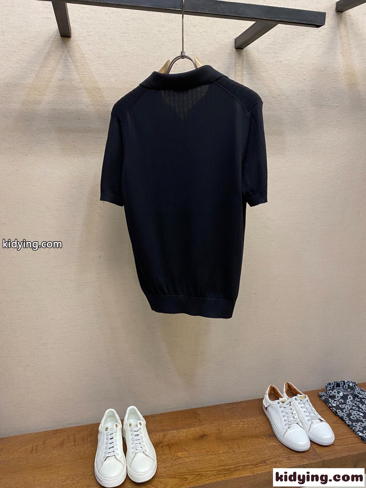 上品 コットン ニットポロシャツ エルメネジルド・ゼニア ニット コピー ブラック-2