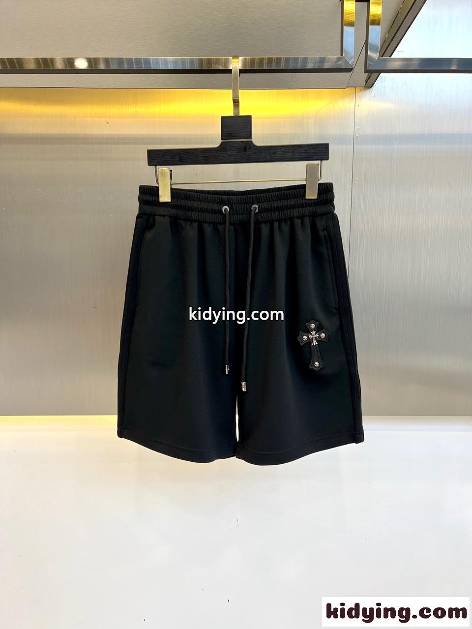カジュアル クロスパッチ クロムハーツ パンツ 偽物 ショートパンツ ブラック-0