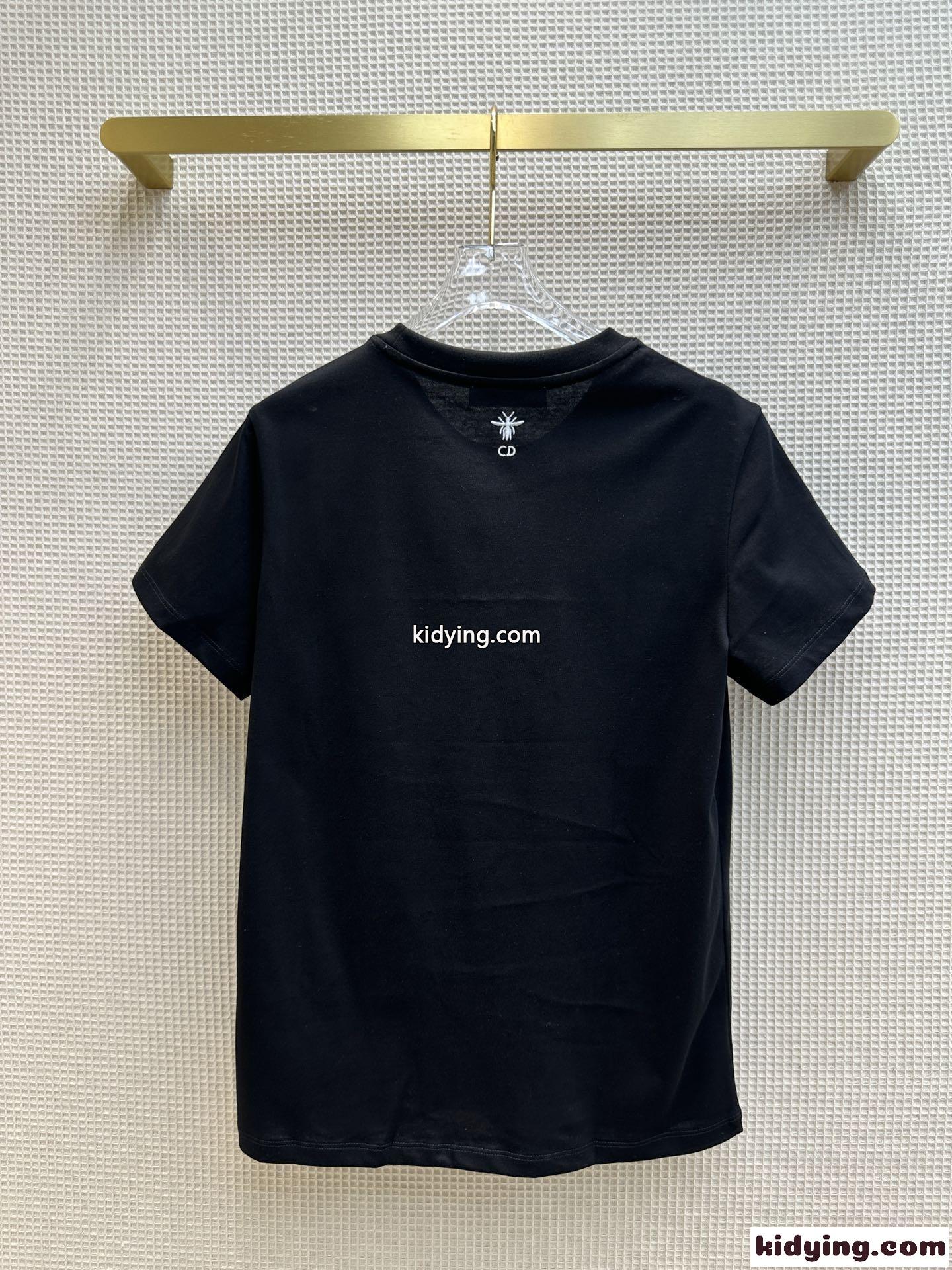 クリスチャン・ディオール Tシャツ コピー シンプル ロゴ クルーネック 半袖tシャツ-4