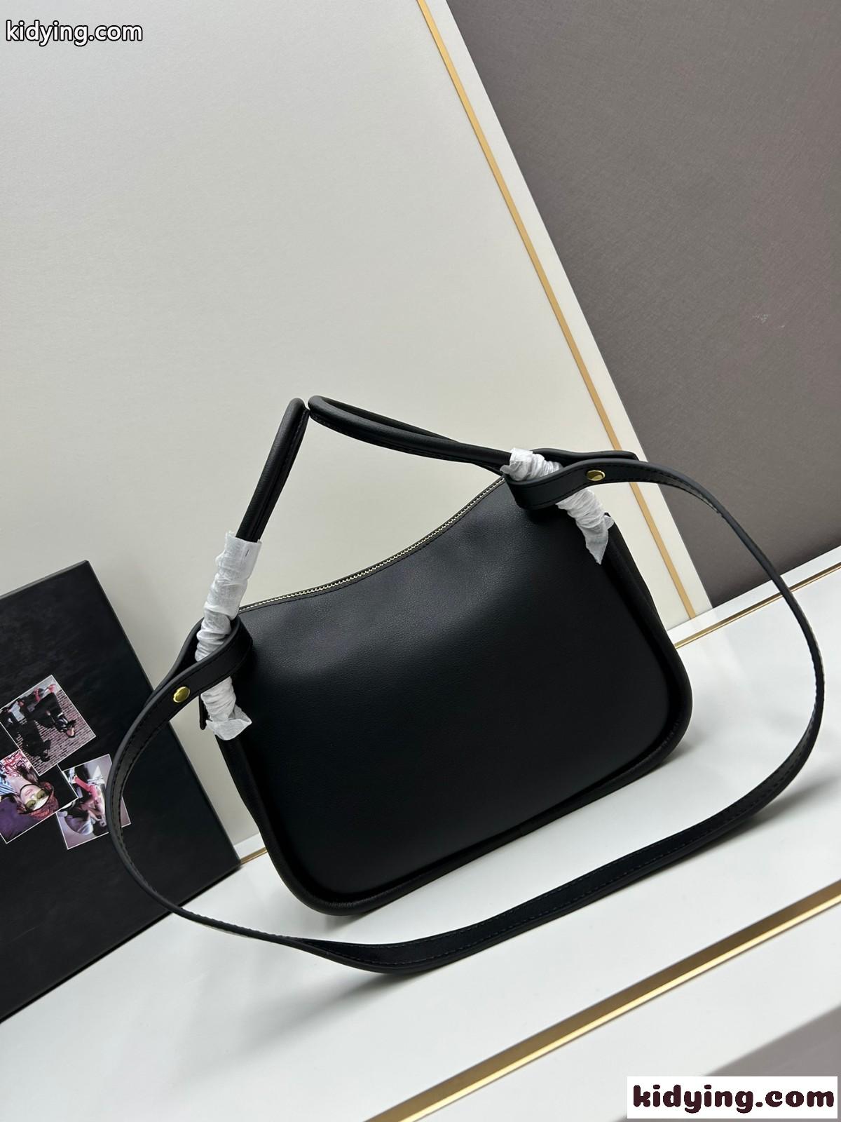 上品 カジュアル レザー ハンドバッグ プラダ バッグ コピー ブラック-4
