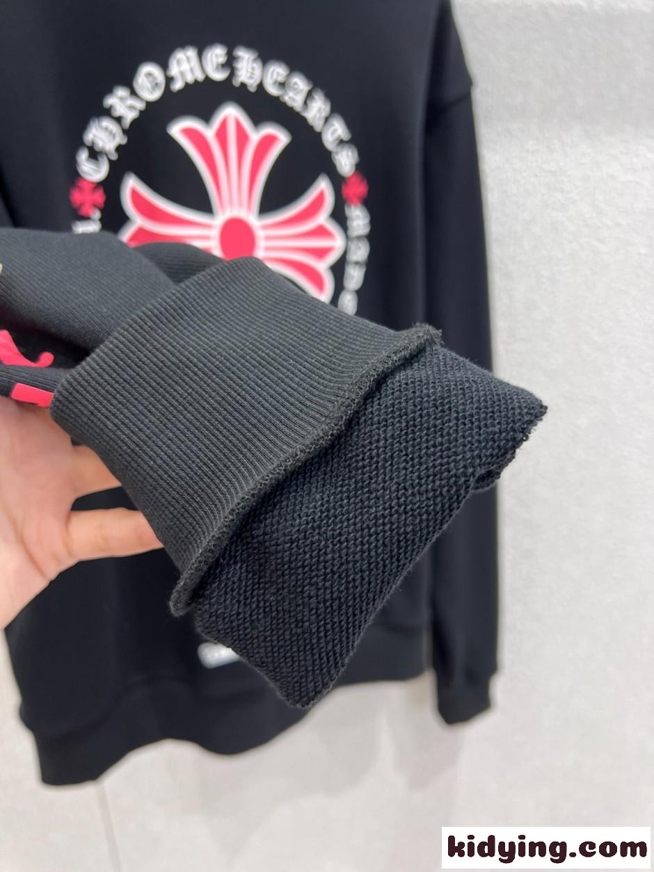 クロムハーツ Tシャツ 偽物 スタイリッシュ プリント コットン スウェットシャツ ブラック-3