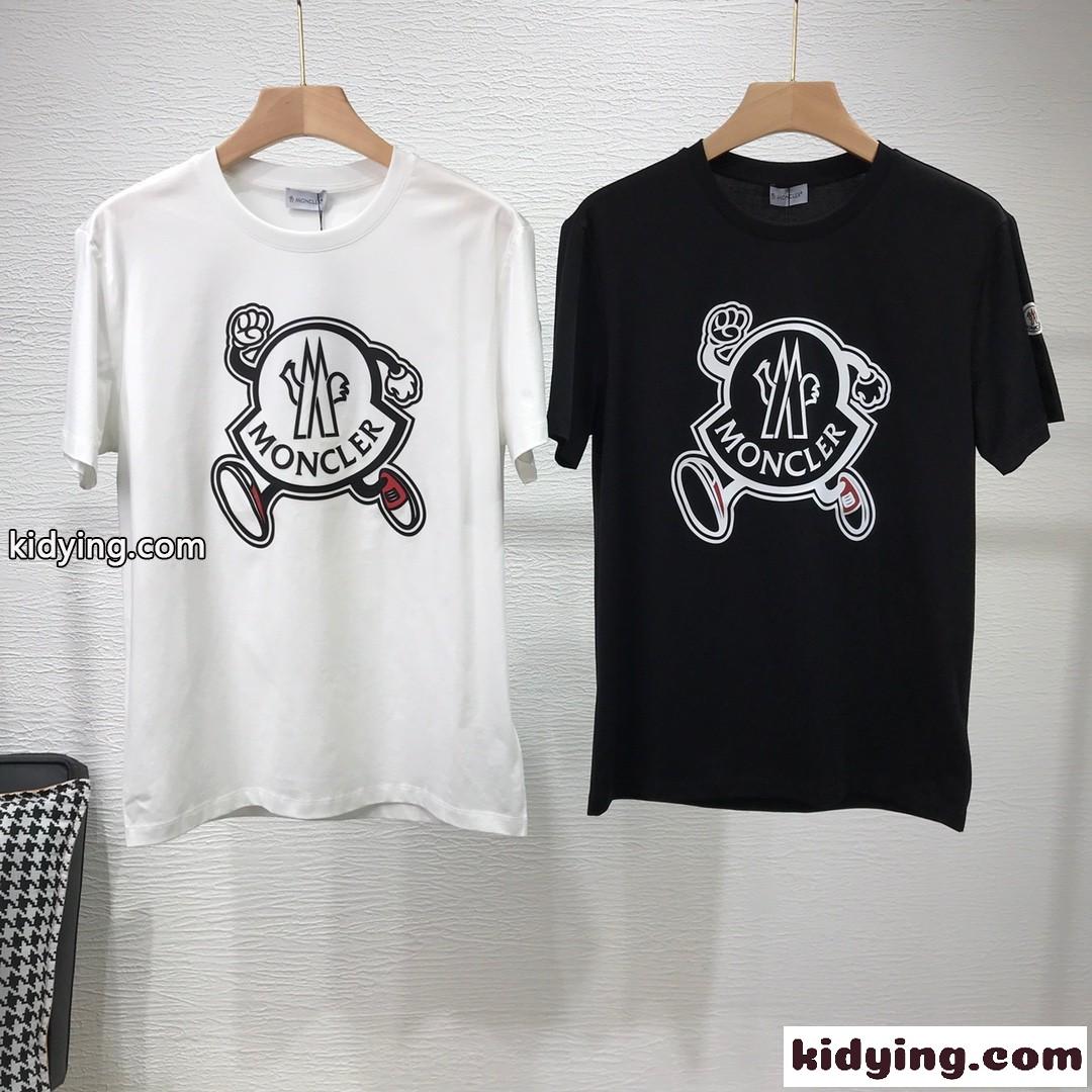 可愛い カジュアル ロゴプリント モンクレール Tシャツ コピー コットン 半袖 トップス-0