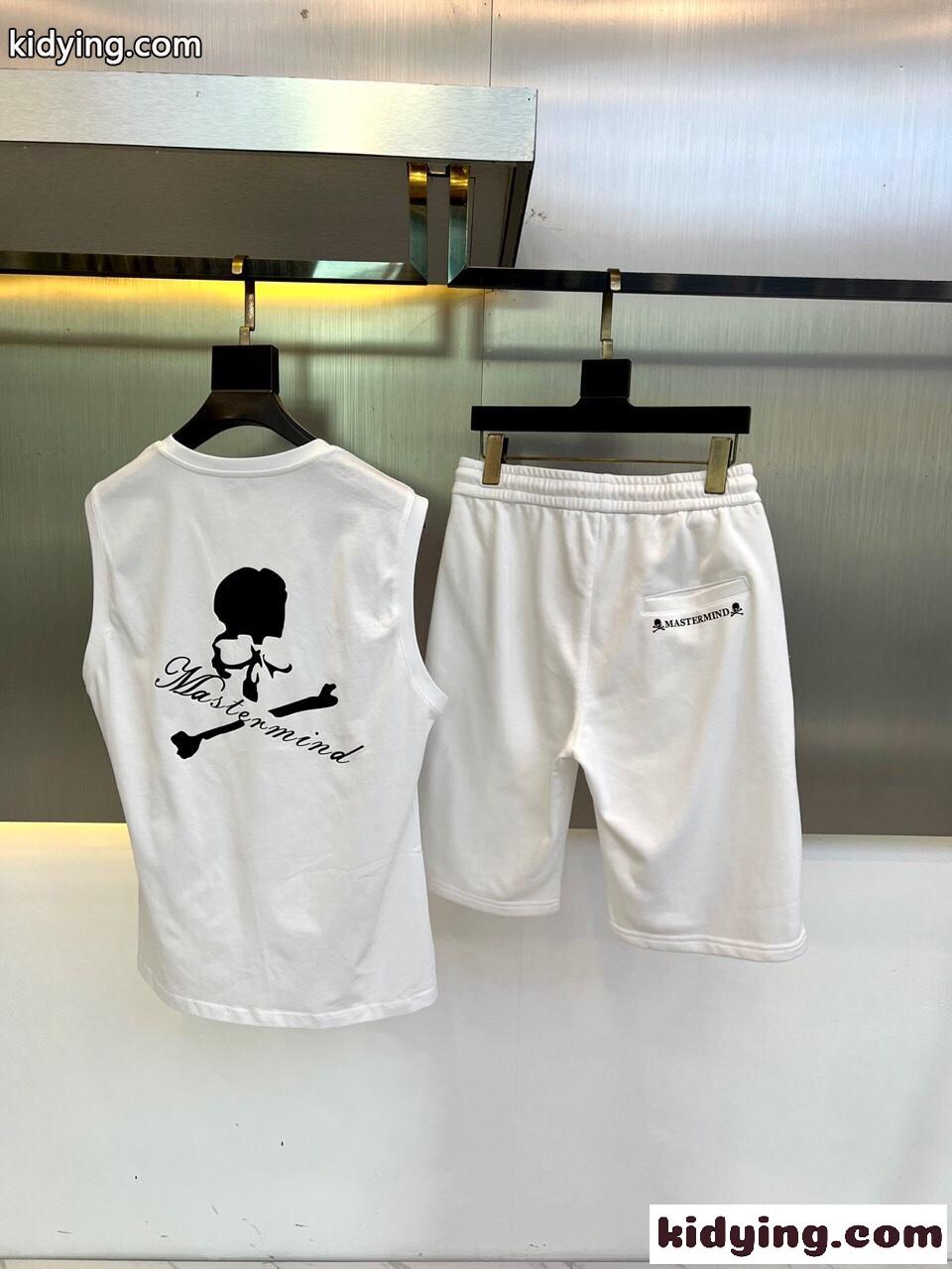 カジュアル おしゃれ コットン ベスト&ショートパンツ 上下セット マスターマインド・ジャパン コピー-3