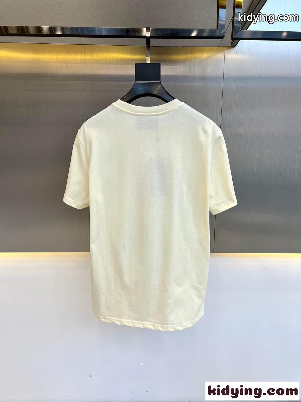 グッチ Tシャツ コピー カジュアル ロゴプリント コットン 半袖Tシャツ ベージュ-4
