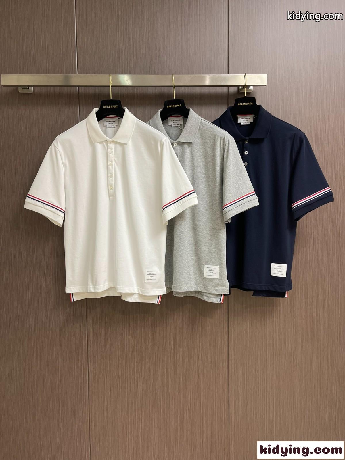 定番 人気 コットン 半袖ポロシャツ トムブラウン Tシャツ スーパーコピー-1