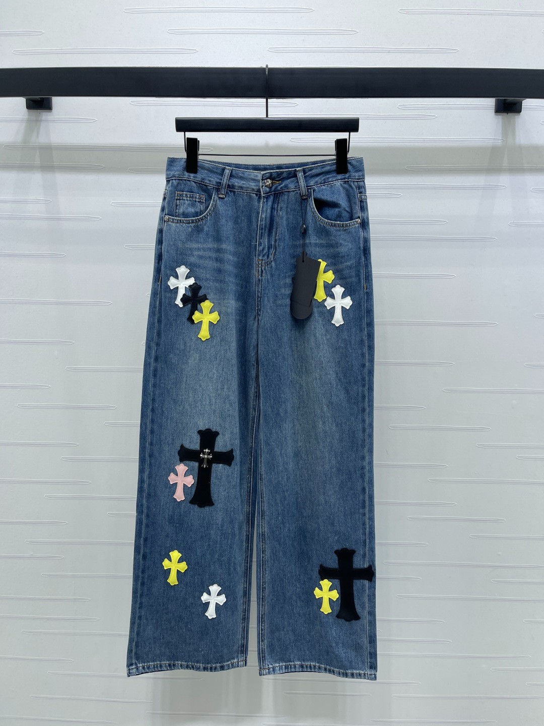 カジュアル クロスパッチ デニムパンツ クロムハーツ ジーンズ 偽物-0