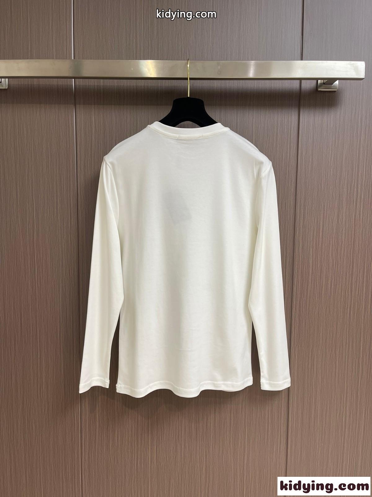 シンプル ロゴプリント 長袖Tシャツ ドルチェ&ガッバーナ Tシャツ コピー コットン-1