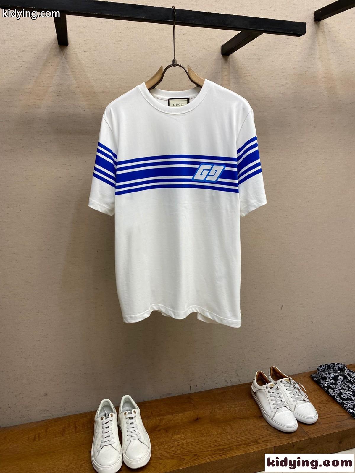 カジュアル コットン クルーネック グッチ Tシャツ コピー 半袖Tシャツ ホワイト-1