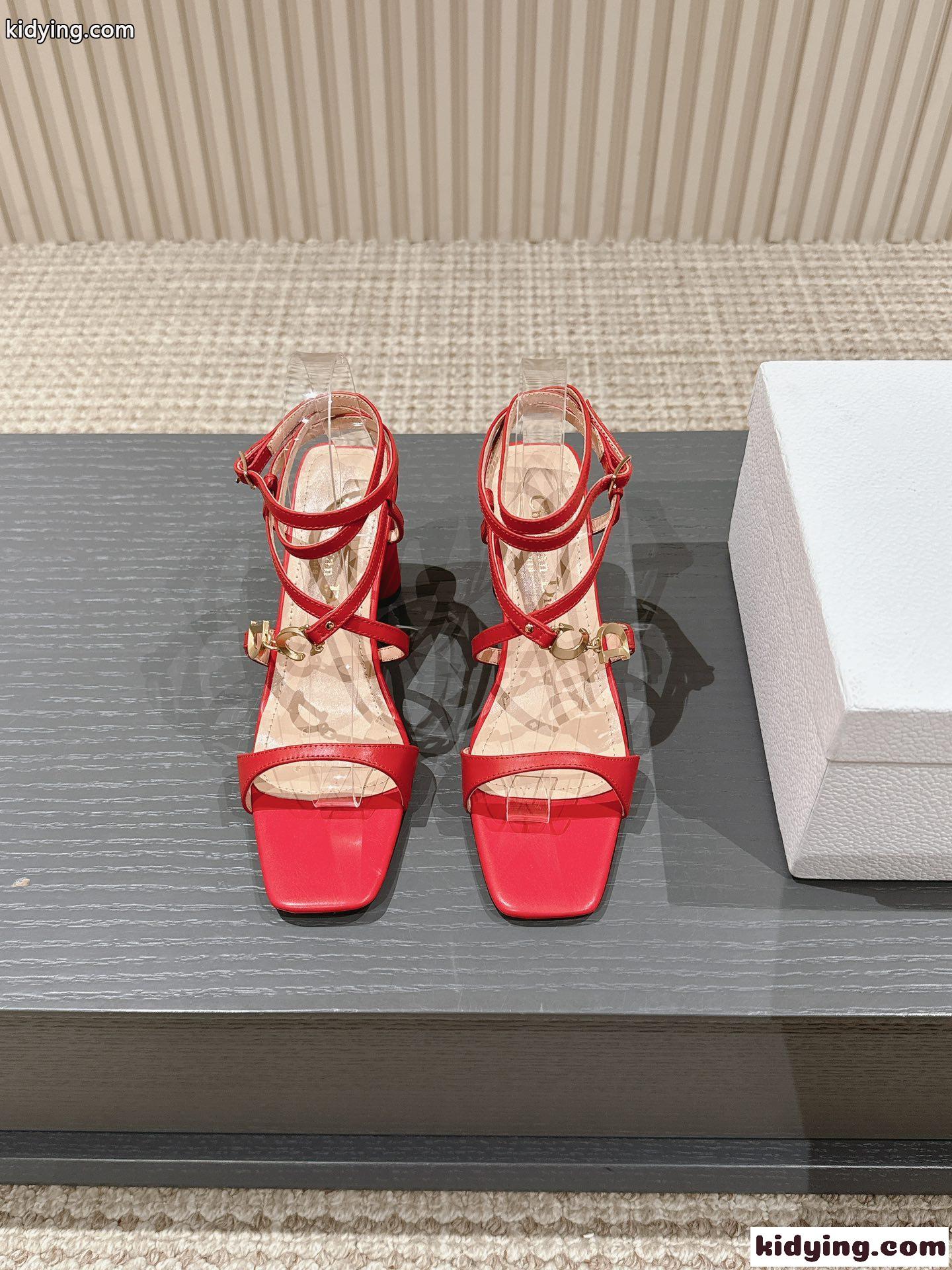 洗練された 9cm Cest Dior ヒールサンダル クリスチャン・ディオール サンダル コピー レッド-2