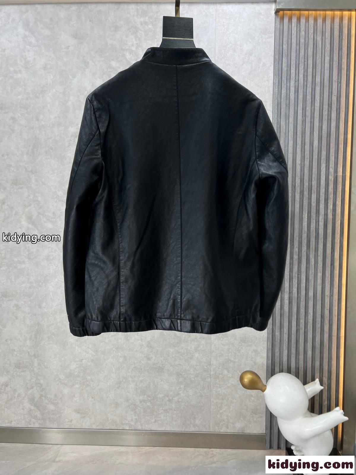 エルメネジルド・ゼニア ジャケット コピー メンズ シンプル 上品 ビジネス レザーブルゾン-1