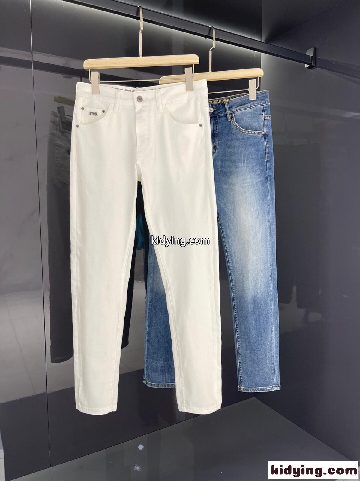 メンズ 定番 人気 デニムパンツ 春夏 ストレッチ アルマーニ ジーンズ コピー ズボン カジュアル スリム 合わせやすい-0