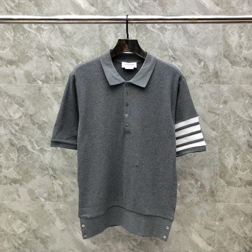 カジュアル おしゃれ 4BAR ショートスリーブ ポロ トムブラウン Tシャツ コピー メンズ ライトグレー-2