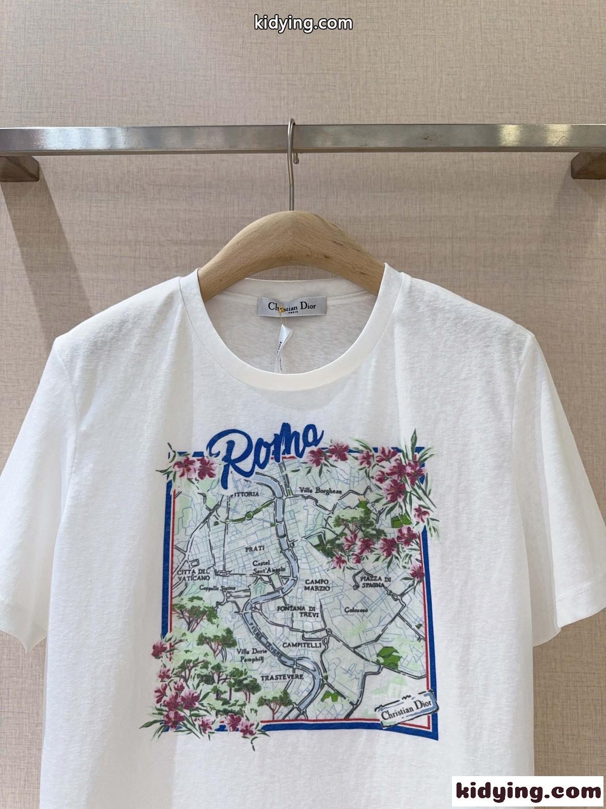 クリスチャン・ディオール Tシャツ 偽物 おしゃれ プリント クルーネック-2