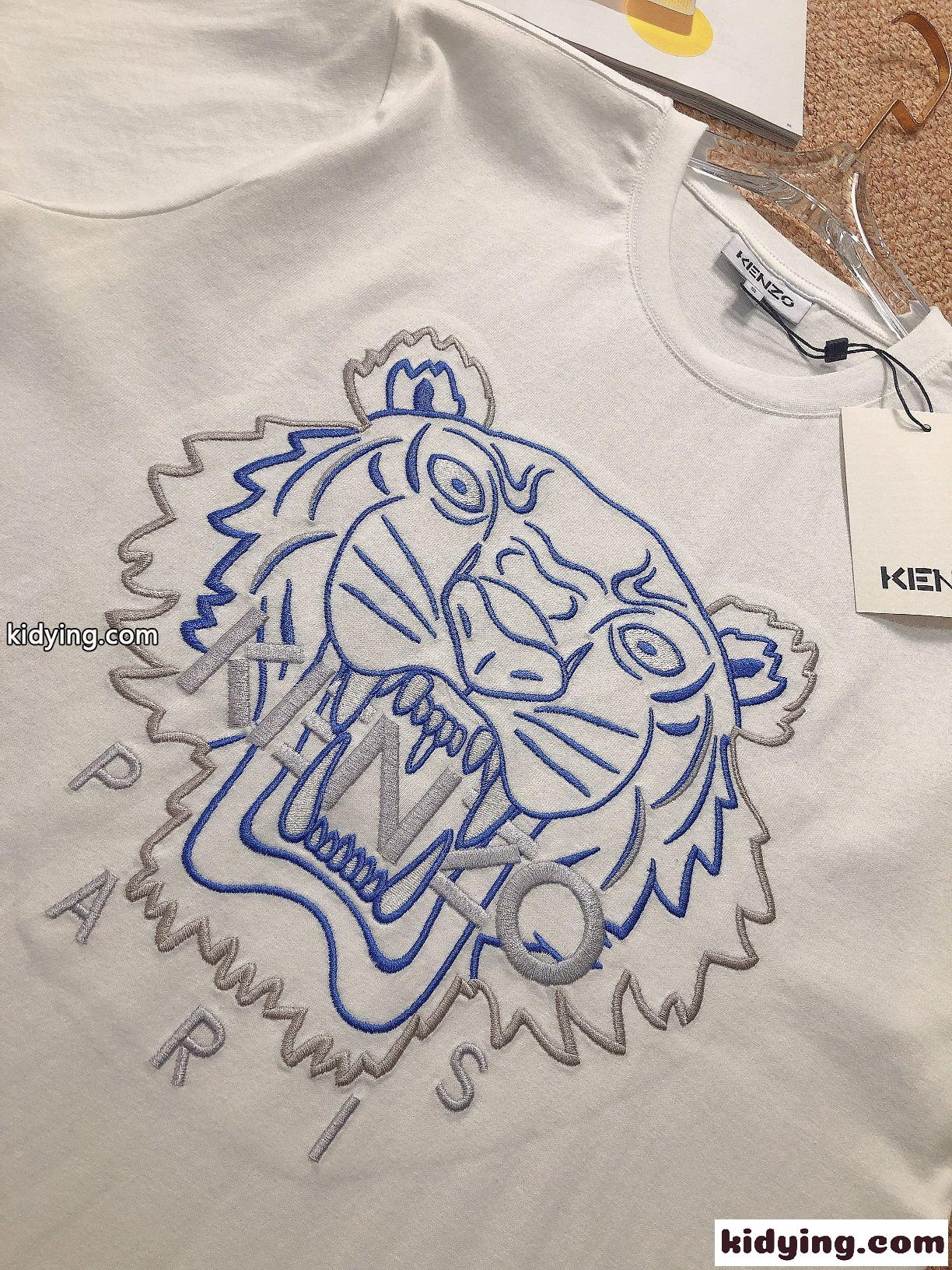 定番 人気 タイガー 刺繍 コットン クールネック ケンゾー tシャツ レディース コピー 半袖 トップス 着心地いい-4