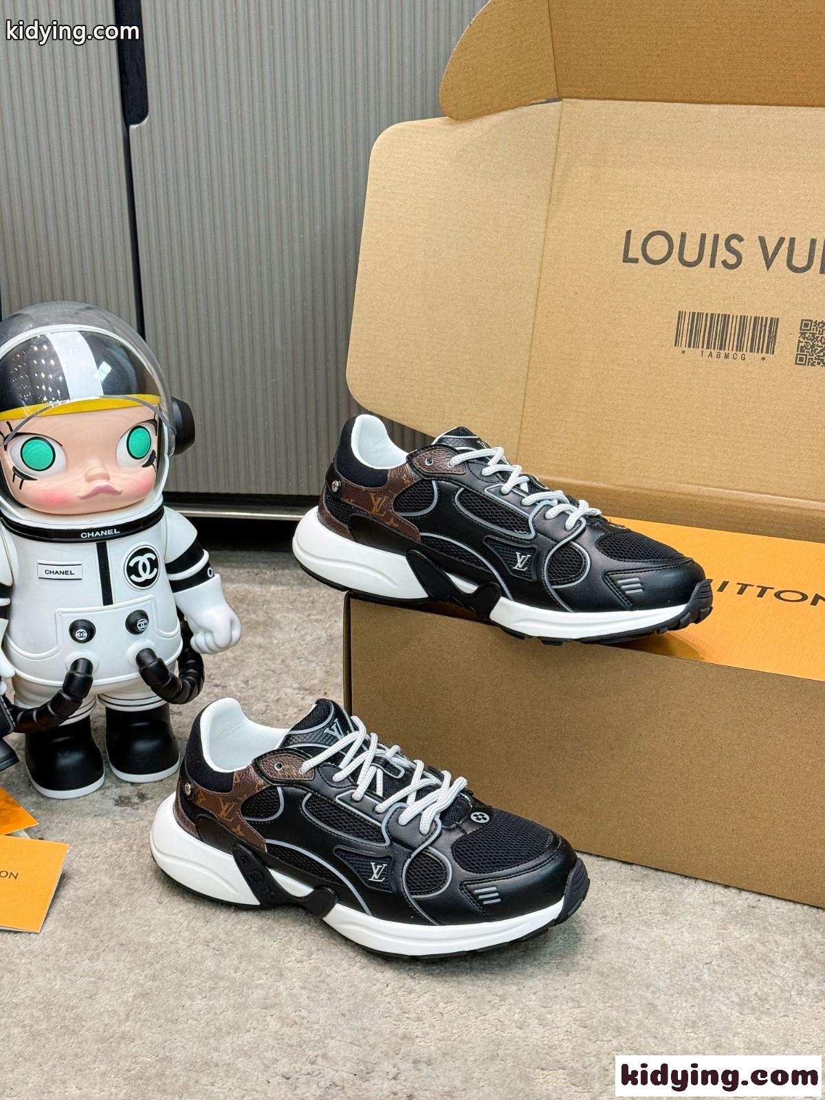 おしゃれ カジュアル LV オリンピア スニーカー ルイ・ヴィトン スニーカー スーパーコピー ブラック-4