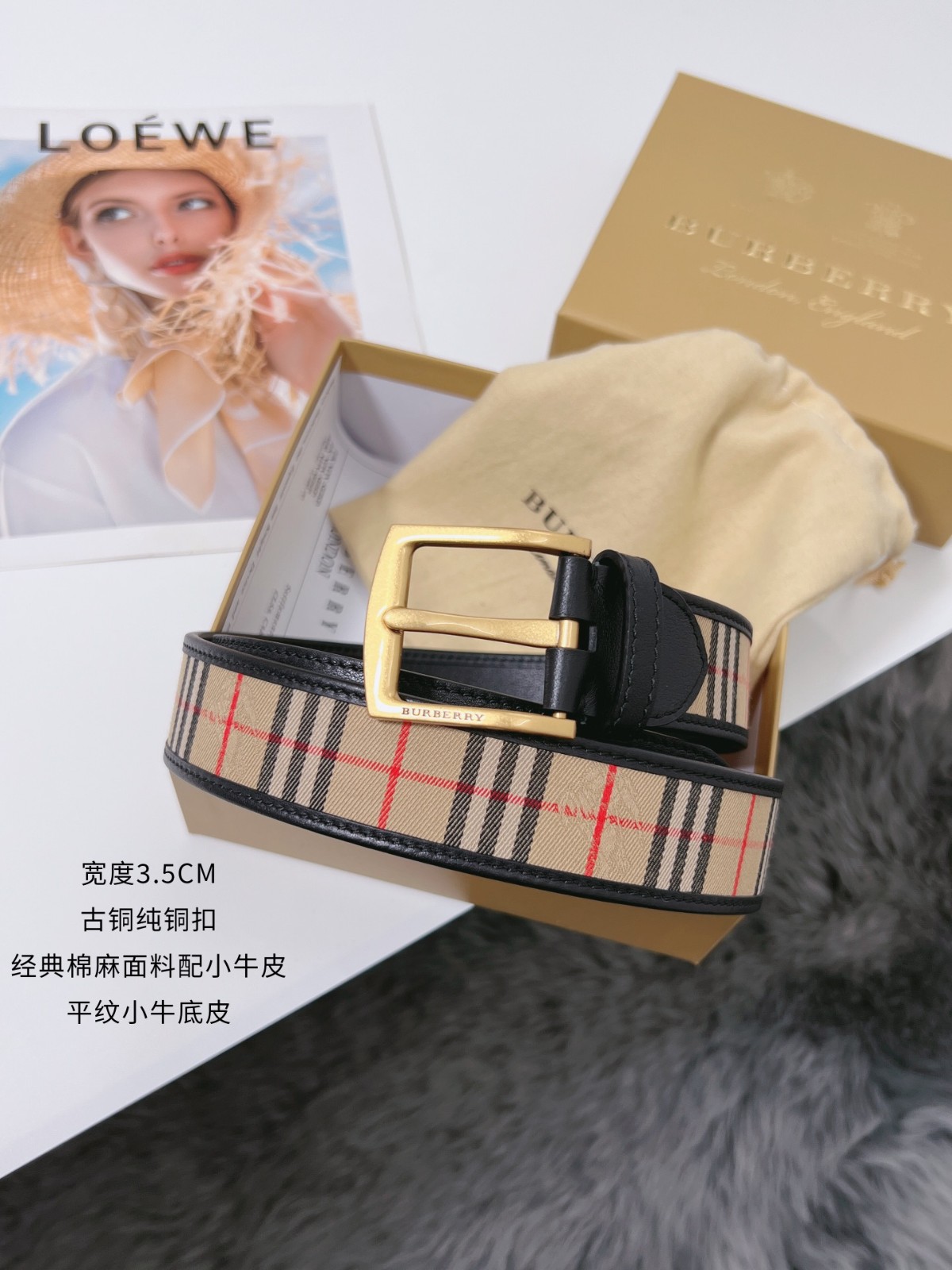 バーバリー ベルト コピー 定番 お洒落 チェック&レザーベルト-0
