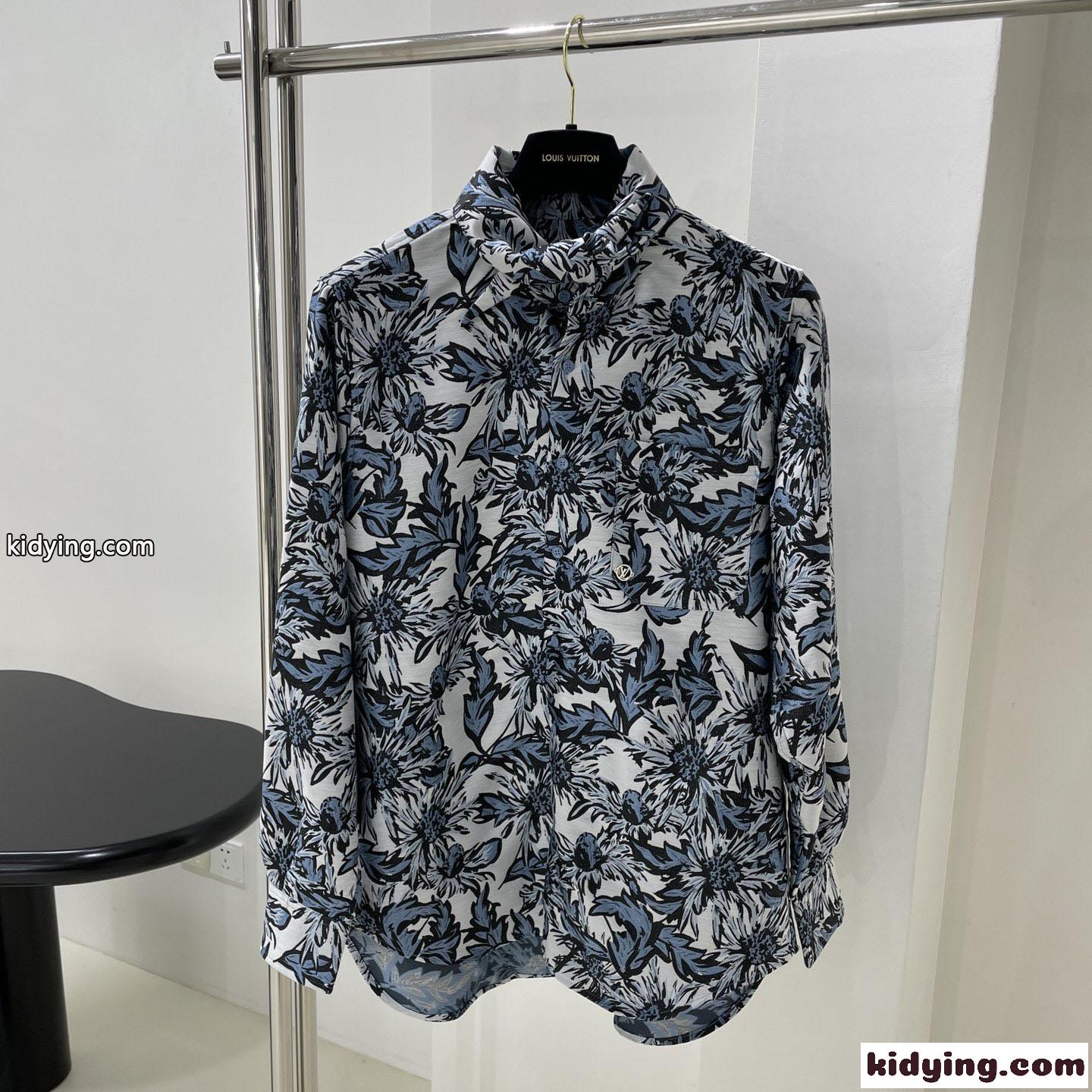 上品 カジュアル ルイヴィトン シスルノットカラーシャツ コピー ロングスリーブ-2