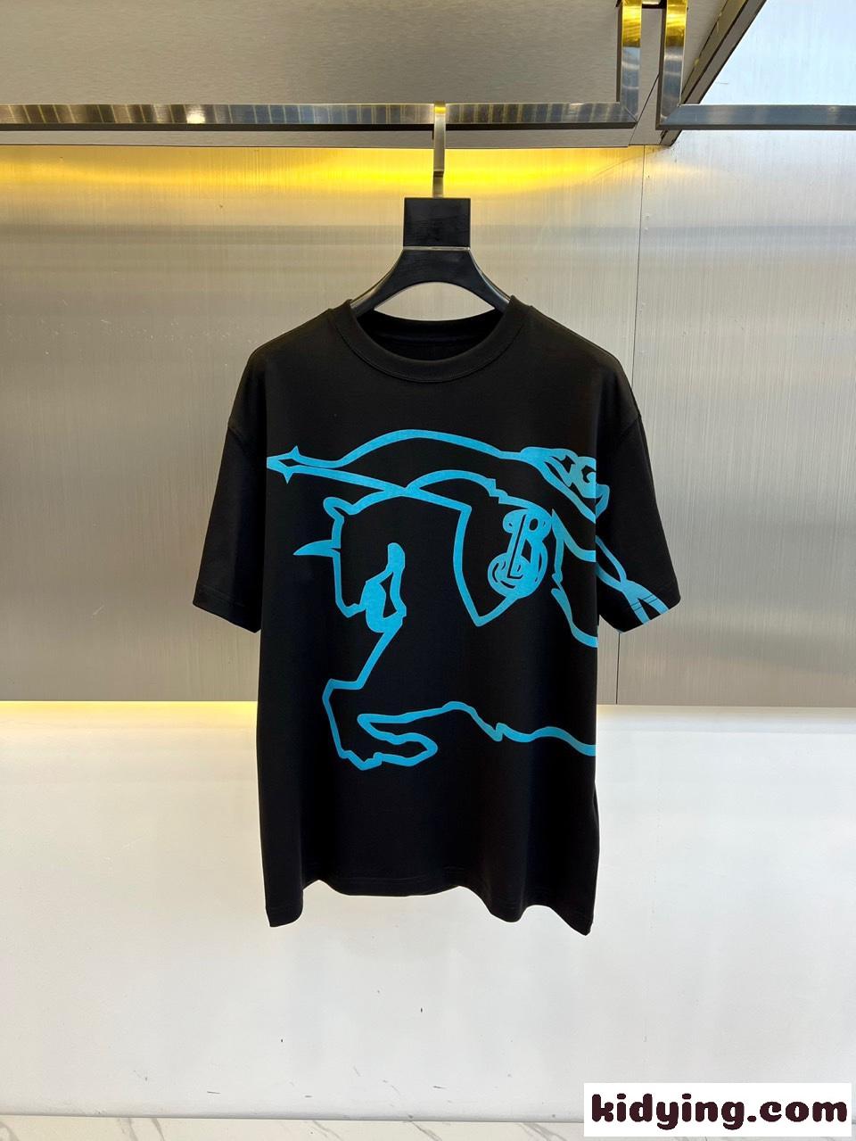 カジュアル クルーネック 半袖Tシャツ バーバリー Tシャツ 偽物 コットン-0