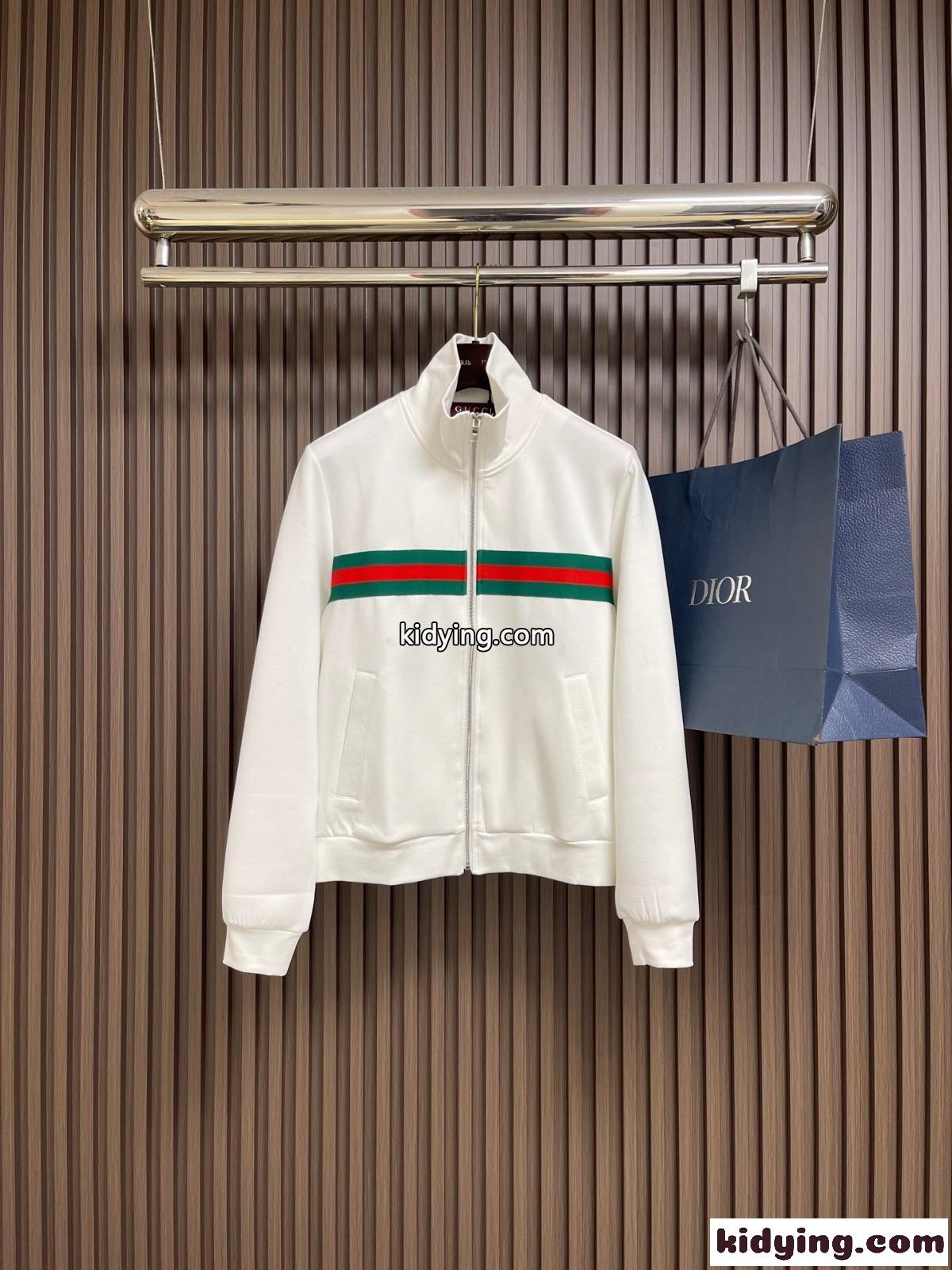 カジュアル ウェブストライプ トラックジャケット グッチ ジャケット 偽物 コットン-2