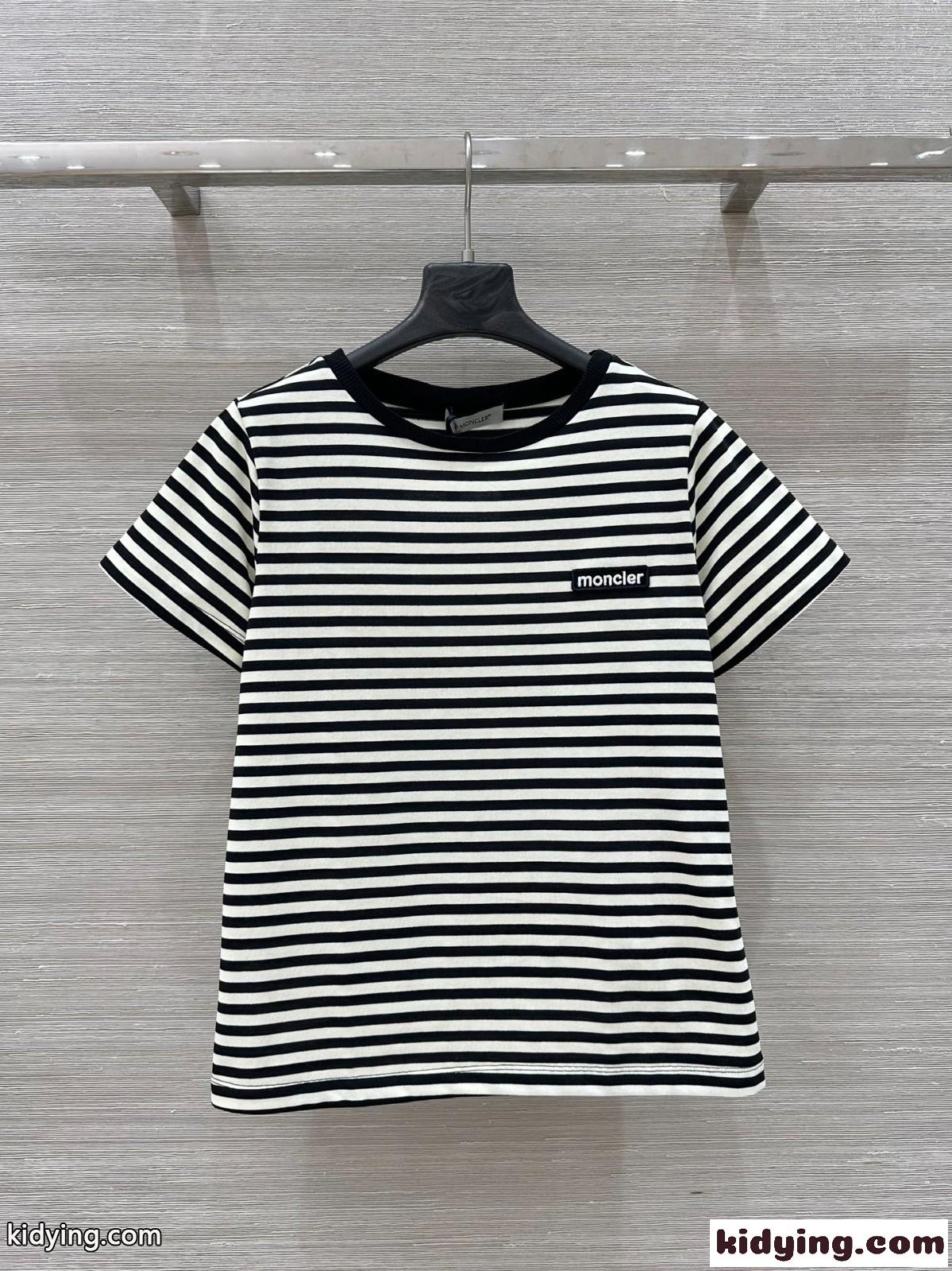 カジュアル ボーダー柄 モンクレール Tシャツ スーパーコピー コットン-2