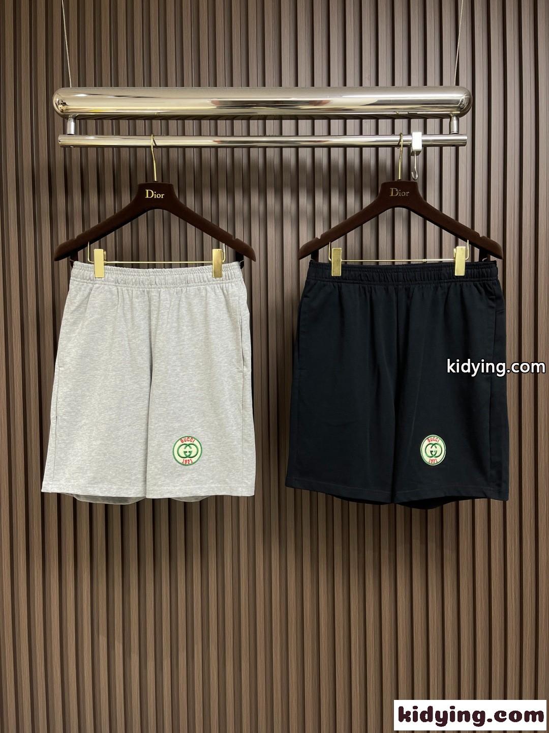 カジュアル コットン ショートパンツ グッチ パンツ コピー メンズ ロゴ刺繍-0