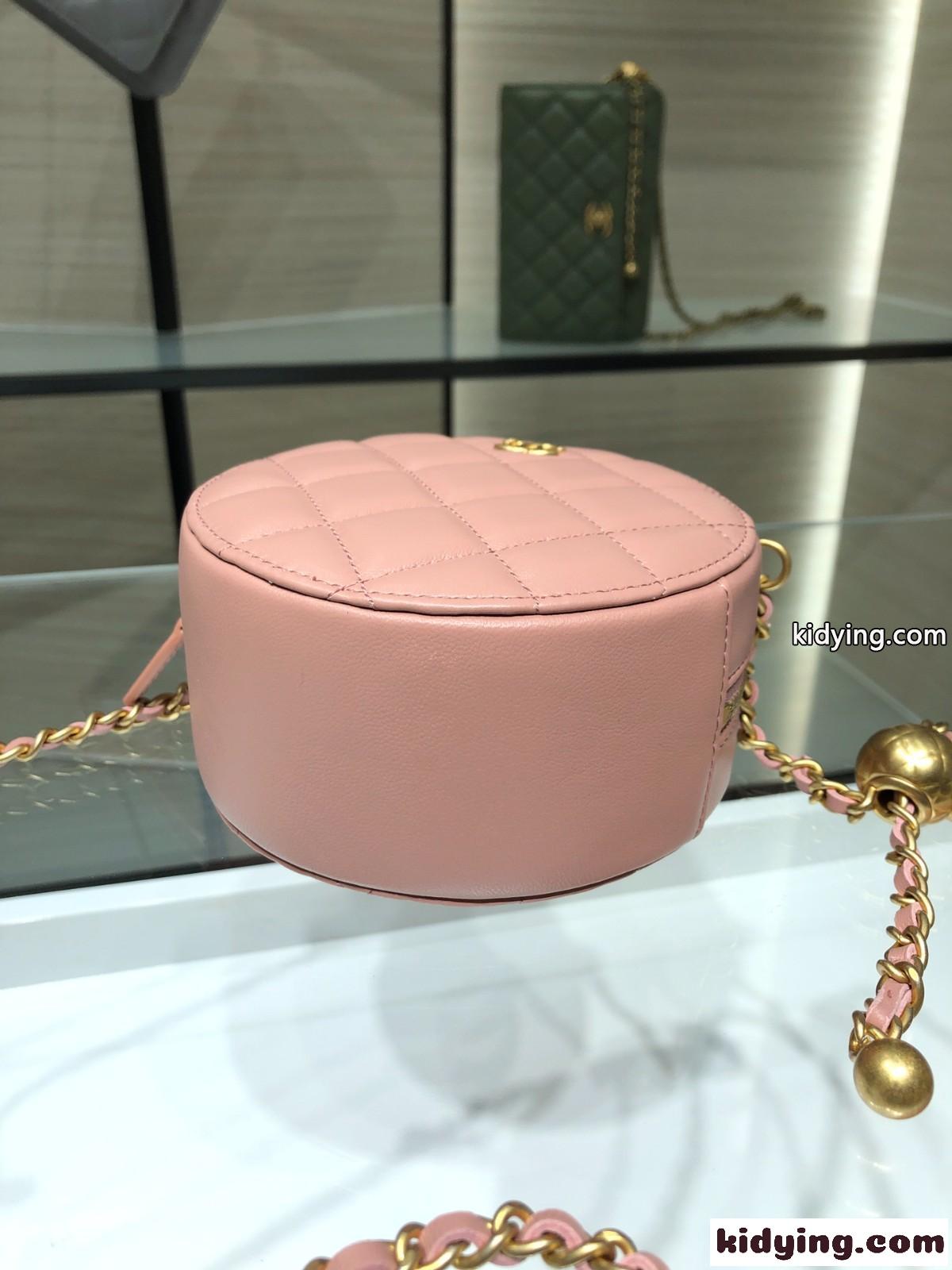 ショルダーバッグ レディース 斜めがけ 円形 シャネル バッグ 人気 コピー 可愛い おしゃれ 斜め掛け ピンク-3