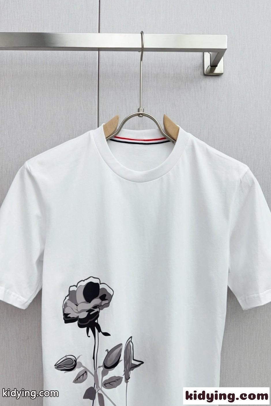 プリント コットン 半袖Tシャツ トムブラウン Tシャツ コピー ホワイト-2