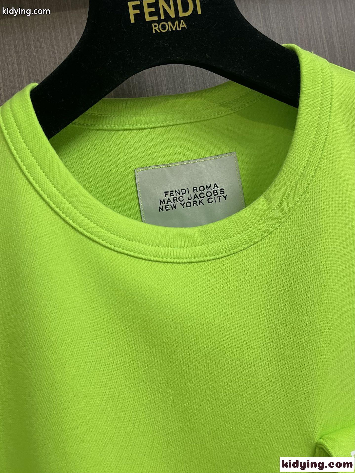 FENDI by MARC JACOBS イエローコットンTシャツ フェンディ Tシャツ コピー メンズ-4