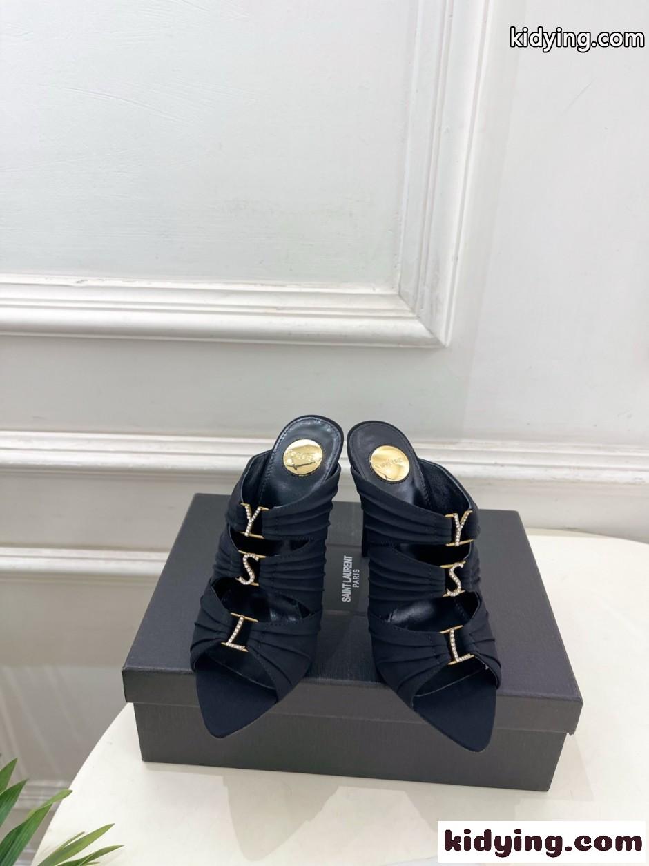YSL エミリー ミュール イヴ・サンローラン サンダル コピー ブラック-0
