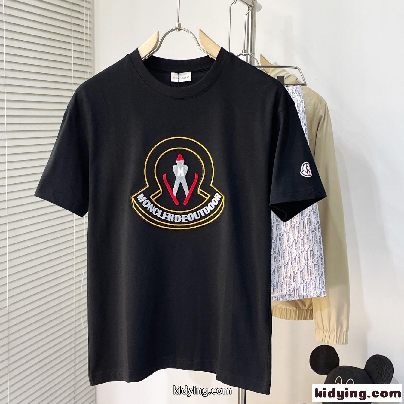 おしゃれ ロゴ クルーネック モンクレール Tシャツ コピー コットン 半袖Tシャツ-0