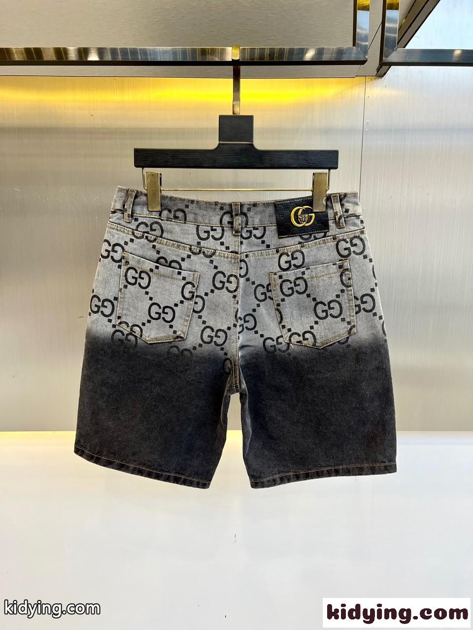 上品 おしゃれ GG ハーフパンツ グッチ パンツ 偽物 デニム ショートパンツ-1