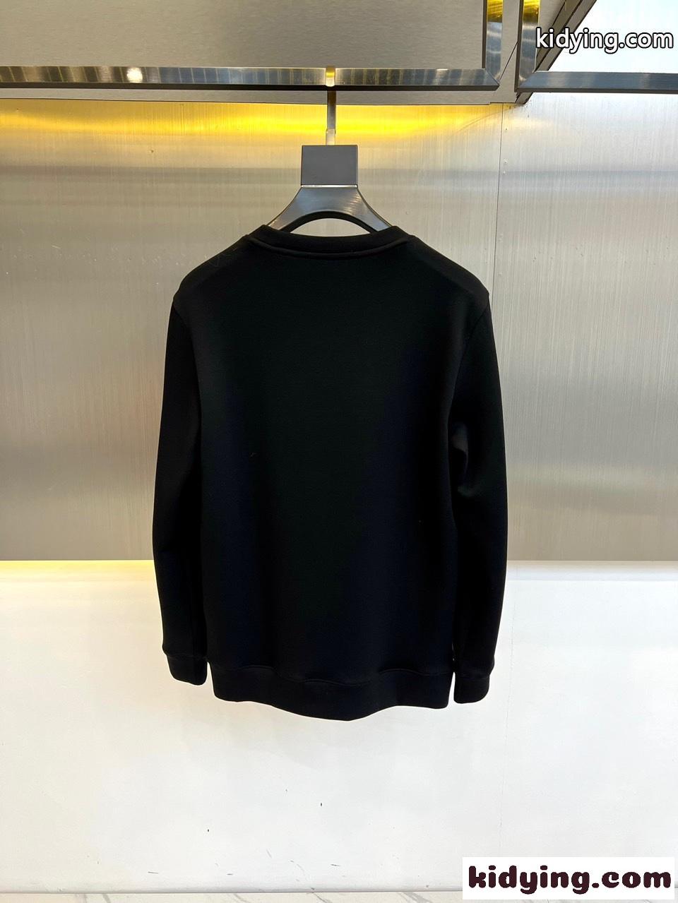 ヴェルサーチェ Tシャツ コピー シンプル ロゴ入り クルーネック スウェットシャツ ブラック-4