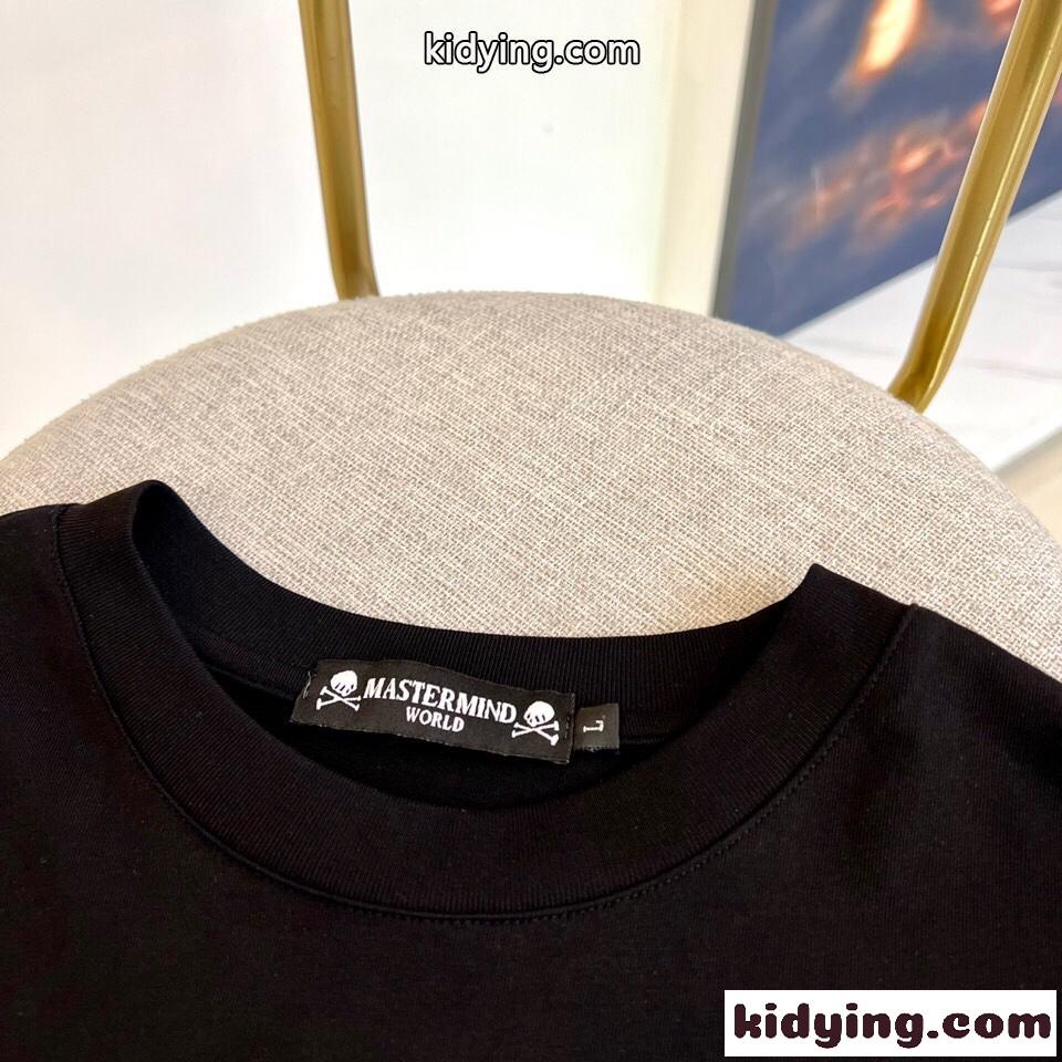 ユニセックス ロゴ クルーネック マスターマインド・ジャパン Tシャツ コピー ブラック-2