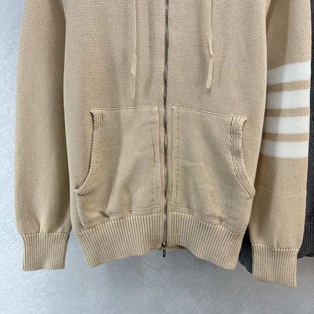帆船 4BAR ジップアップフーディー トムブラウン ニット コピー パーカー-4