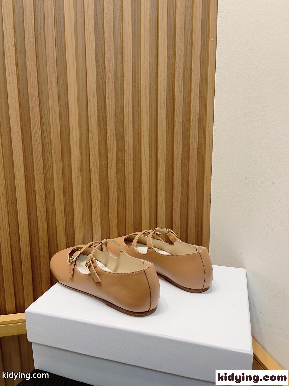 CELINE ダブルストラップ メリージェーン バレリーナ セリーヌ コピー ベージュ-2
