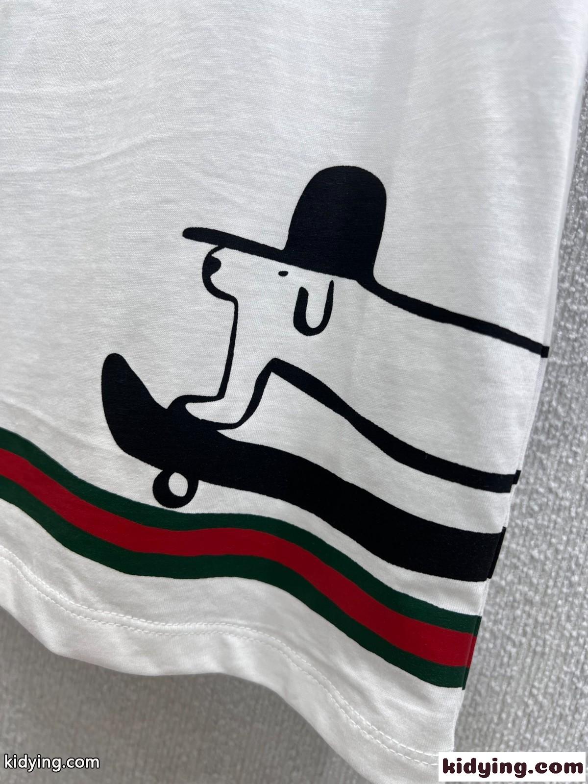 カジュアル プリント グッチ Tシャツ コピー クルーネック トップス ホワイト-4