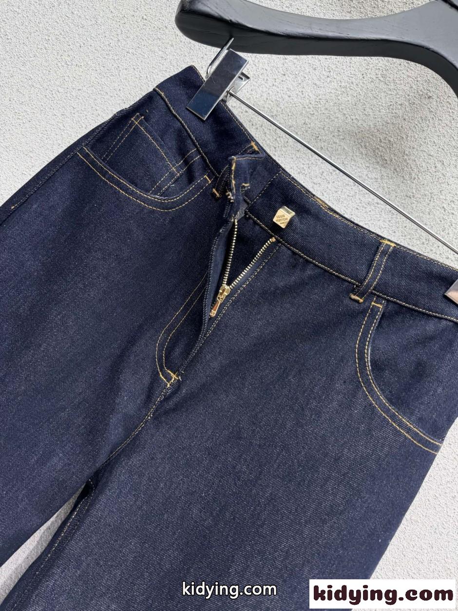 ストレートカット インディゴジーンズ ルイ・ヴィトン ジーンズ コピー デニムパンツ-4