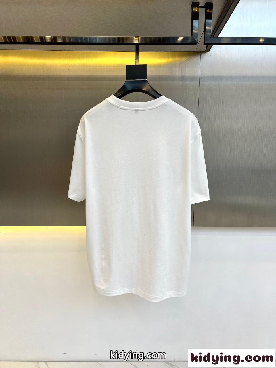 おしゃれ カジュアル バーバリー Tシャツ コピー プリント 半袖Tシャツ ホワイト-4