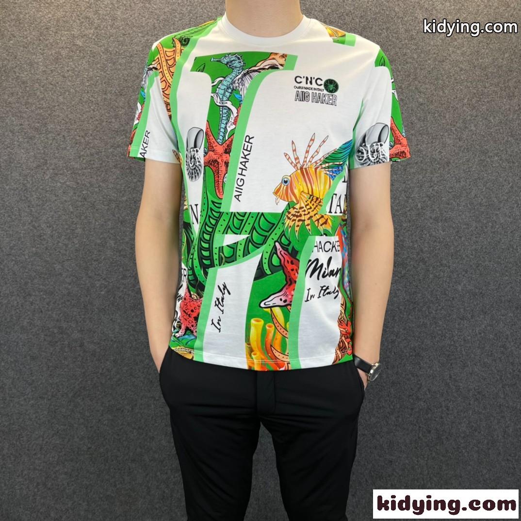 春夏 新作 着心地いい 通気性抜群 クールネック クリスチャン・ディオール Tシャツ コピー 半袖 カジュアル おしゃれ-2