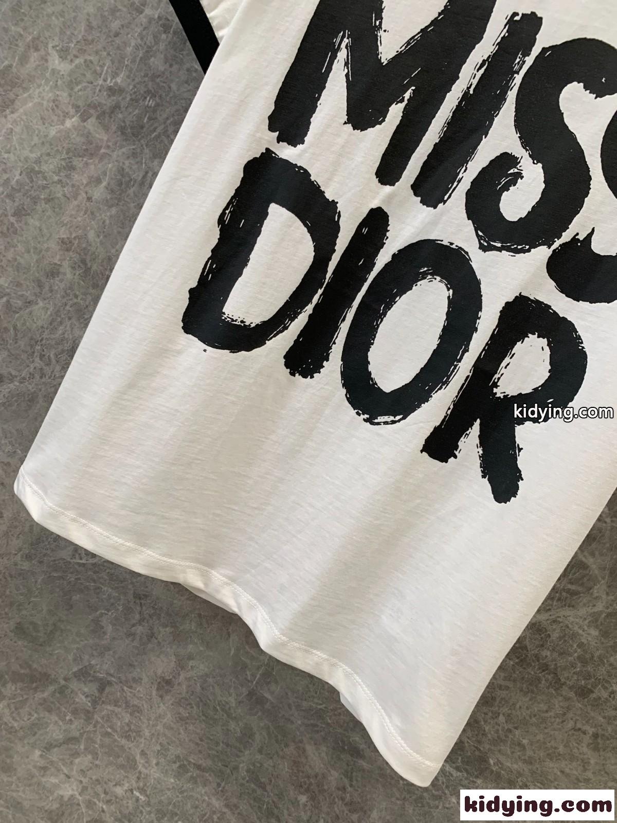 人気 クリスチャン・ディオール Tシャツ コピー Miss Dior コットン 半袖Tシャツ-1