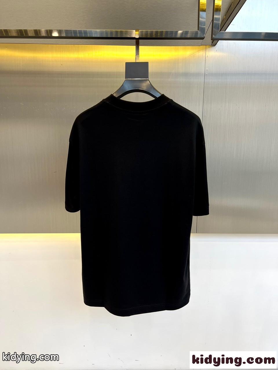 目を引く ロゴプリント コットン ジバンシィ Tシャツ 偽物 半袖Tシャツ ブラック-3