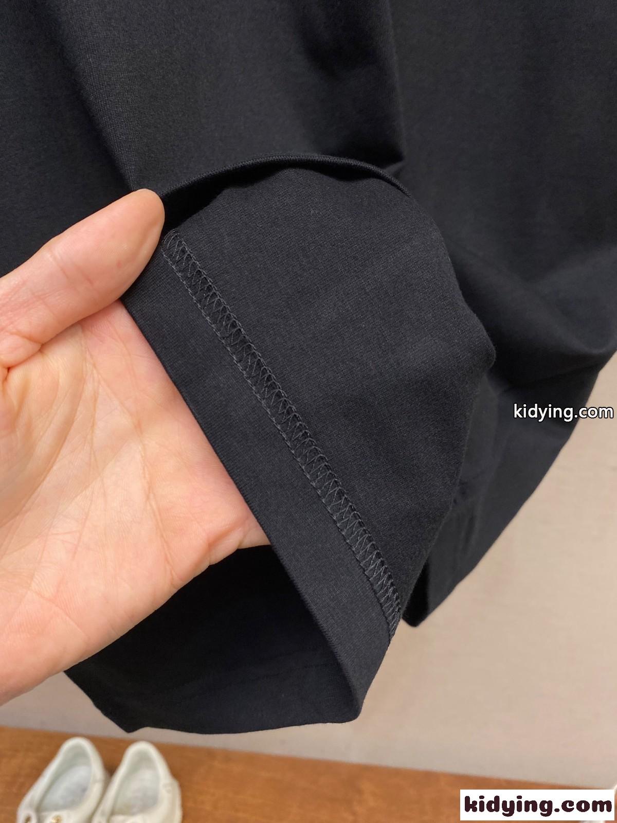 シンプル 刺繍入り クルーネック 半袖Tシャツ クリスチャン・ディオール Tシャツ コピー ブラック-4