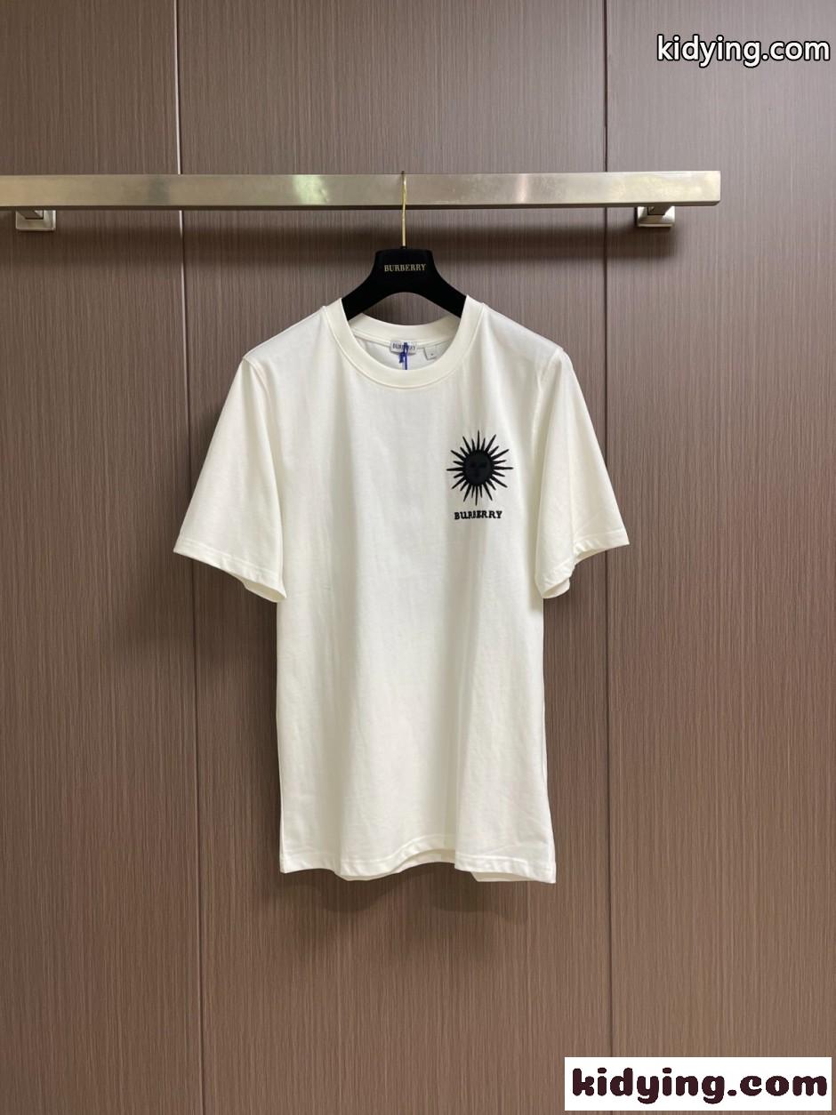 お洒落 カジュアル サン コットンTシャツ バーバリー Tシャツ 偽物 ホワイト-0