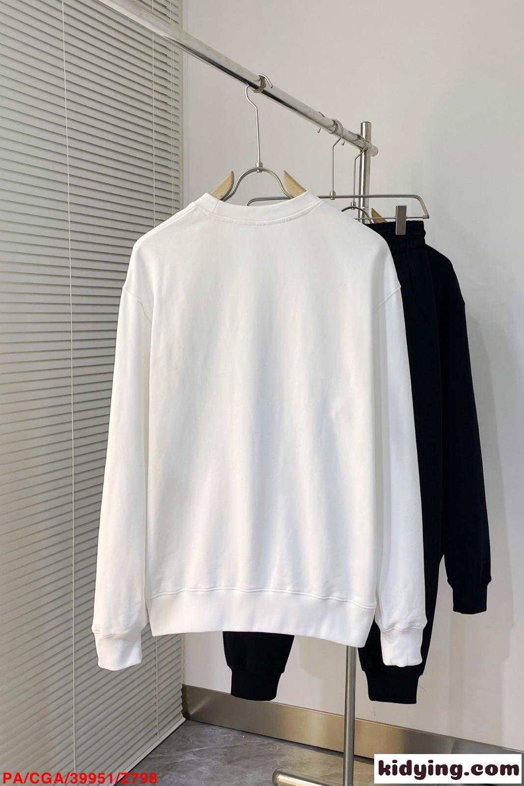 プラダ Tシャツ コピー 定番 ロゴプリント コットン スウェットシャツ ホワイト-1