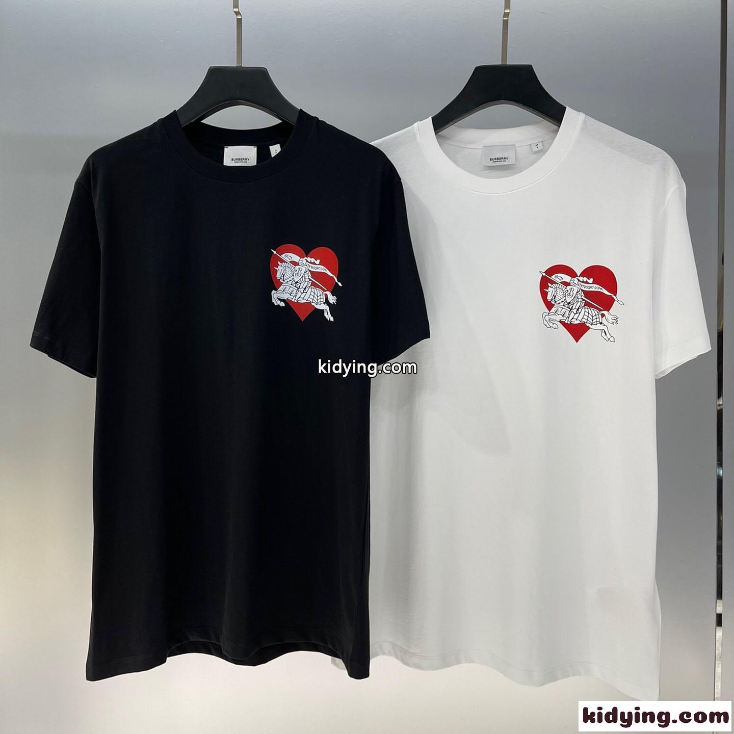 ハートEKD コットンTシャツ バーバリー Tシャツ コピー 半袖 クルーネック-0